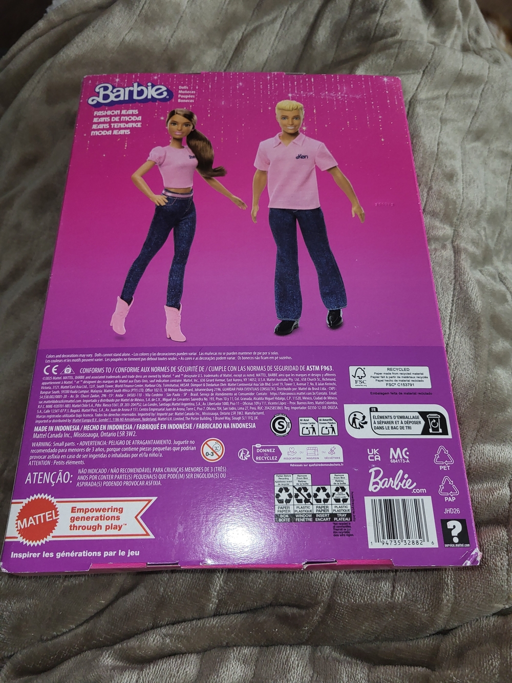 Nip Barbie & Ken Mattel Barbie Doll Duo Set 1981 Throwback Edition - Picture 2 of 2